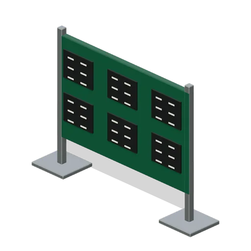 Manual Cricket Scoreboard (Cricket Ground and Pavilion)