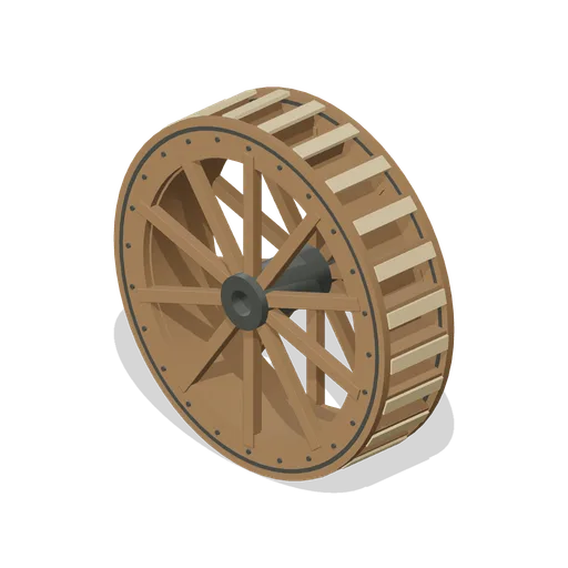 Overshot Bucket Waterwheel (Medieval Watermill and Granary)
