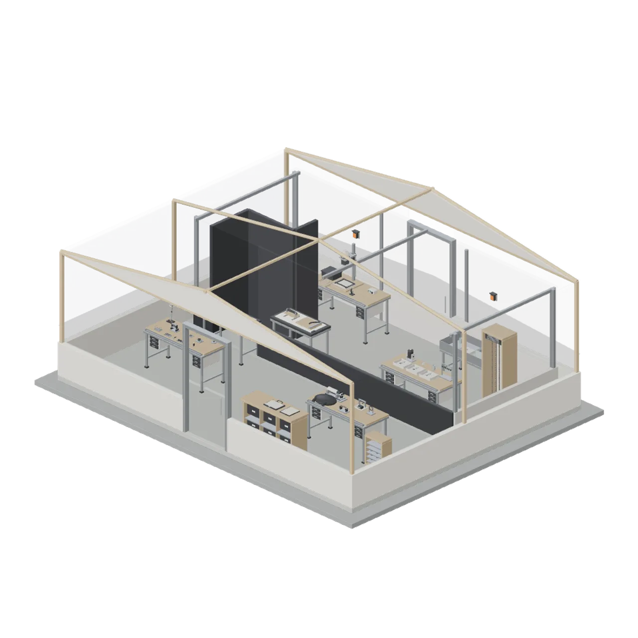 Camera Repair and Darkroom Laboratory assembled scene