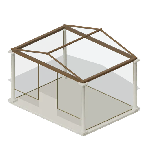 Roofed Hydraulic Clock Pavilion (Water Clock Garden and Hydraulic Puzzles)