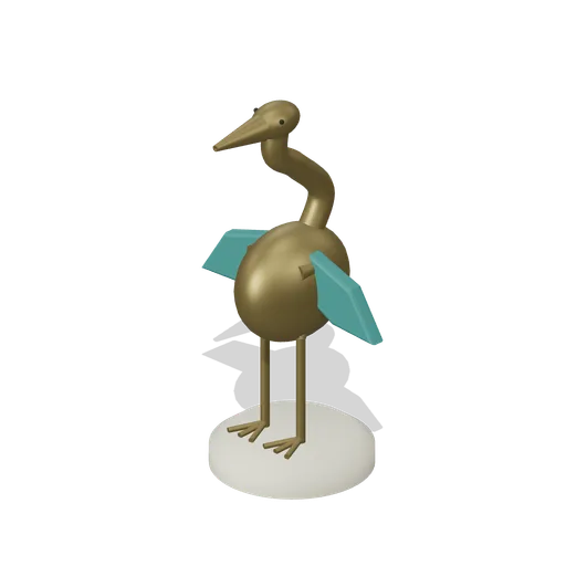 Bronze Heron Automaton (Water Clock Garden and Hydraulic Puzzles)