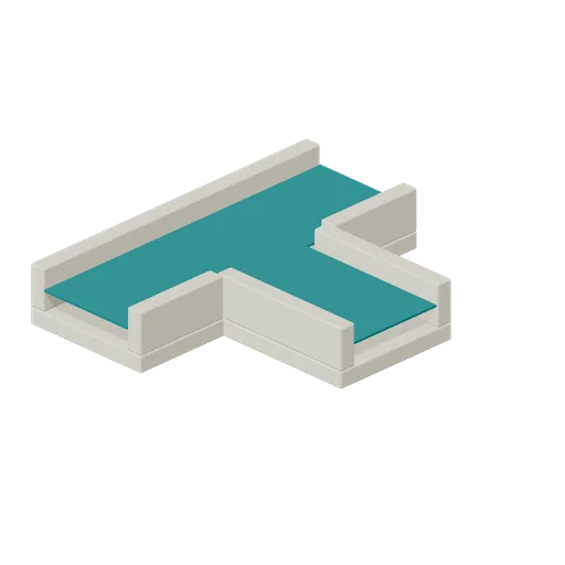 Open Channel Tee (Water Clock Garden and Hydraulic Puzzles)