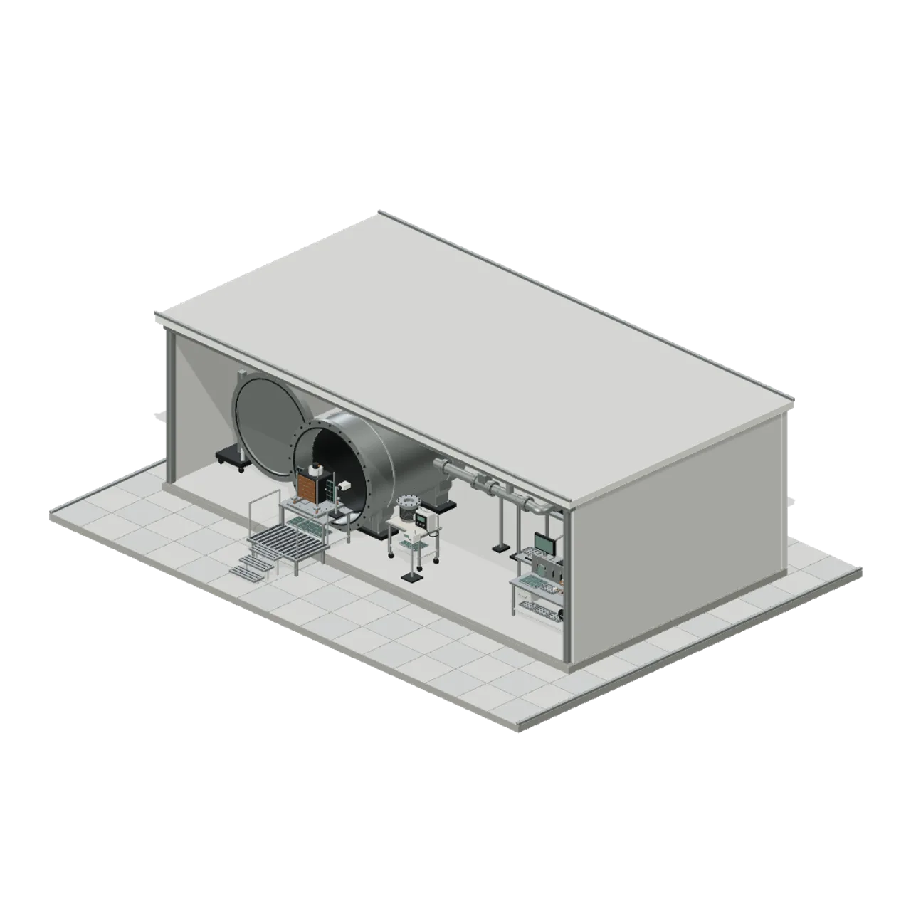 Spacecraft Thermal Test Chamber assembled scene