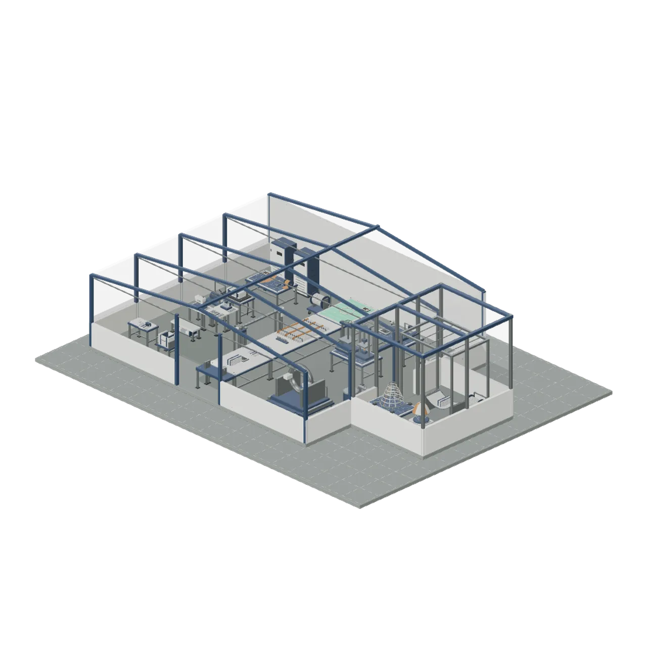 Spacecraft Parachute Packing Hall assembled scene