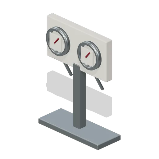 Pressure Gauge Panel (Pneumatic Tube Mail Exchange)