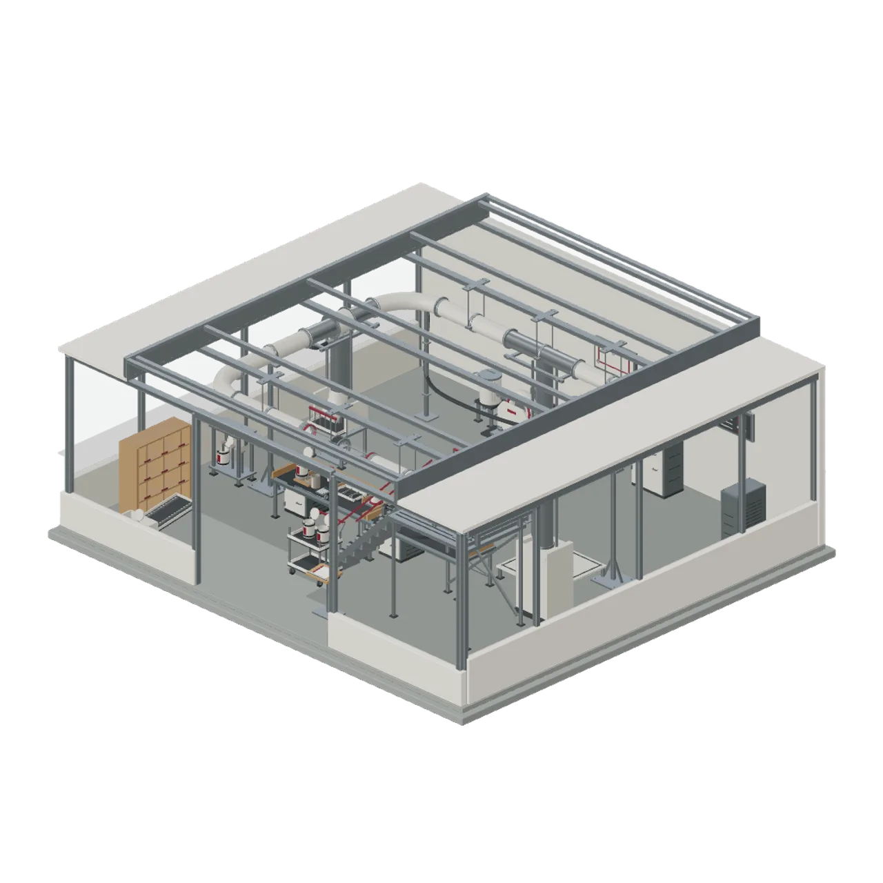 Pneumatic Tube Mail Exchange assembled scene