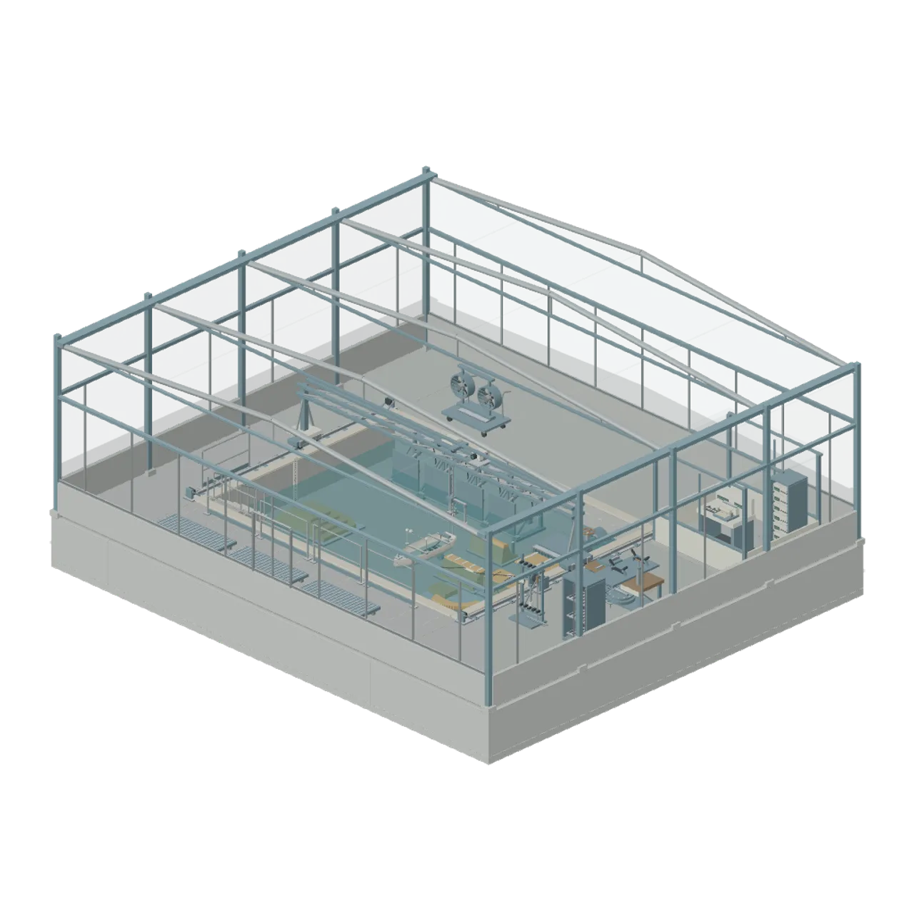 Abandoned Tidal Model Testing Hall assembled scene
