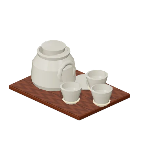 Tea Set On Tray (Witch Cottage and Apothecary)