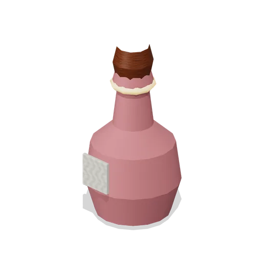 Potion Bottle Round Rose (Witch Cottage and Apothecary)