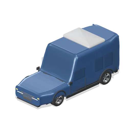 Camper van with a pop-top roof (Car Park and Road Vehicle Fleet)