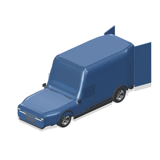 Panel van with the rear doors open (Car Park and Road Vehicle Fleet)