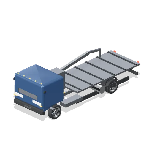 Flatbed truck with a crane (Car Park and Road Vehicle Fleet)