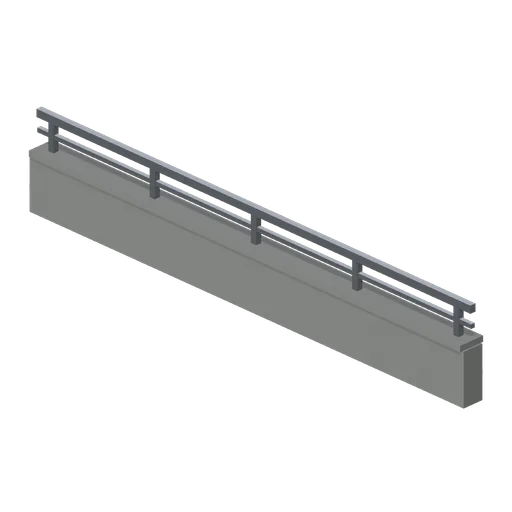 Edge parapet with barrier rail (Car Park and Road Vehicle Fleet)