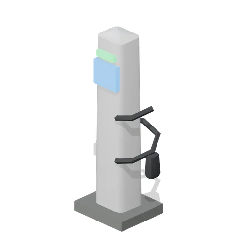 EV charge post with a coiled cable (Car Park and Road Vehicle Fleet)