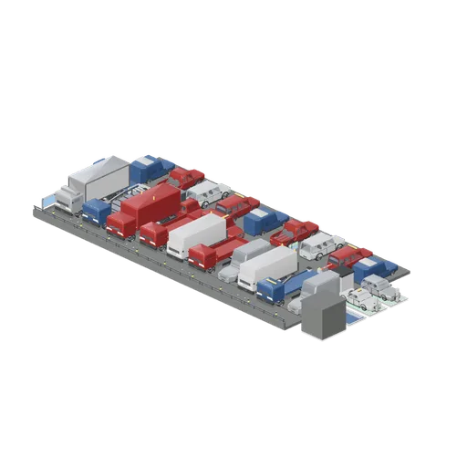 Delivery forecourt and truck apron (Car Park and Road Vehicle Fleet)