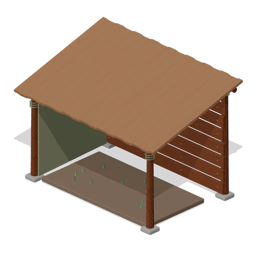Lean-to Shelter 3.6 m (FPS Survival Forest Outpost)
