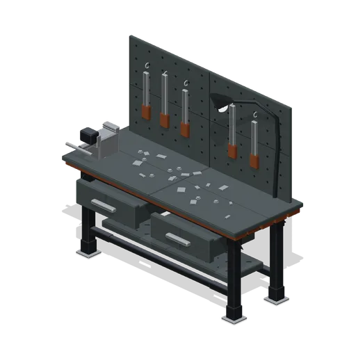 Scavenger Workbench 2 m (FPS Survival Forest Outpost)