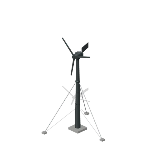 Guyed Wind Turbine, 5.2 m Mast (FPS Survival Forest Outpost)