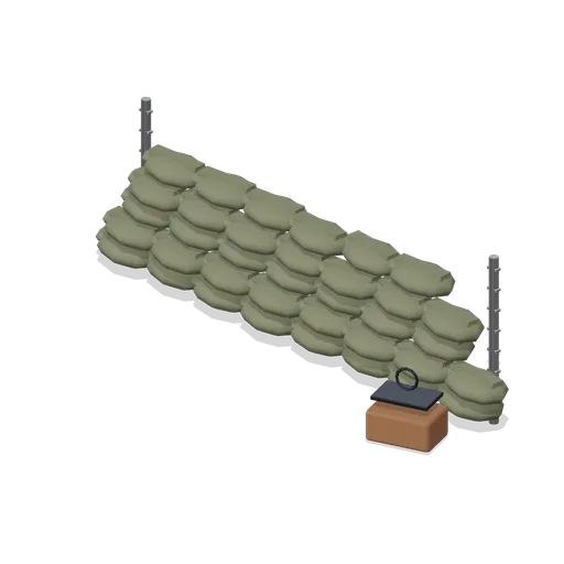 Sandbag Wall, Five Courses (FPS Survival Forest Outpost)