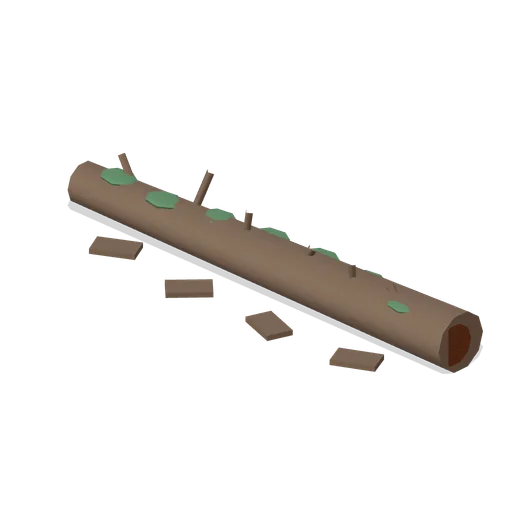 Fallen Mossy Log 5.4 m (FPS Survival Forest Outpost)