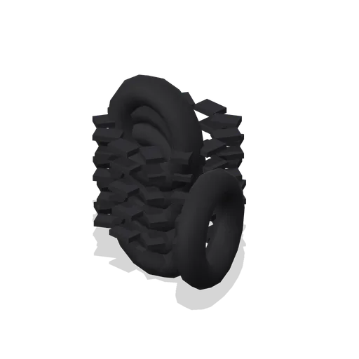 Tyre Stack, Five High (FPS Survival Forest Outpost)