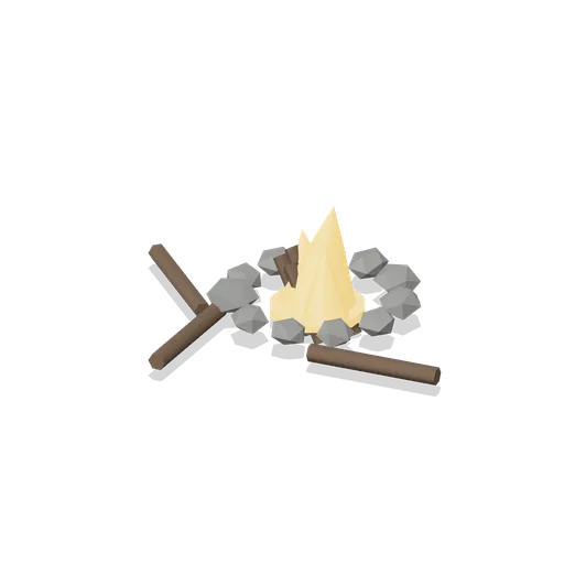 Open Campfire with Embers (FPS Survival Forest Outpost)