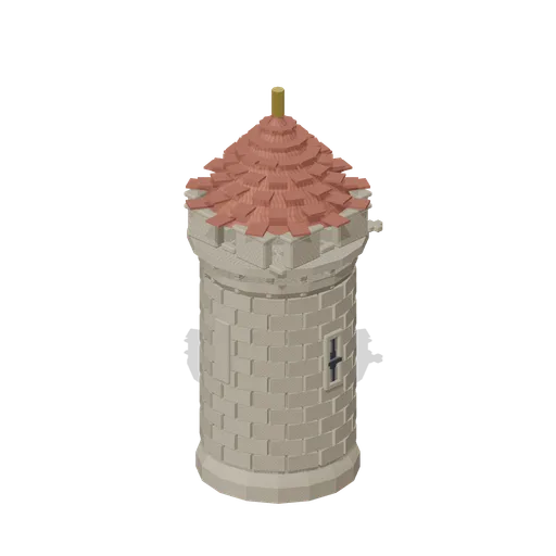 City Wall Round Tower (Fantasy MMO City And Townsfolk)
