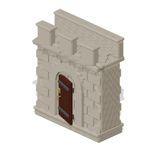 Wall Bay With Postern Gate (Fantasy MMO City And Townsfolk)