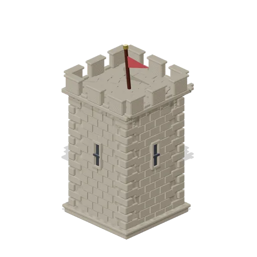 City Wall Corner Tower (Fantasy MMO City And Townsfolk)
