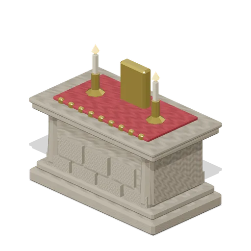 Cathedral Stone Altar (Fantasy MMO City And Townsfolk)