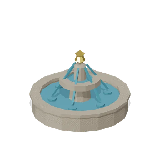 Plaza Fountain (Fantasy MMO City And Townsfolk)