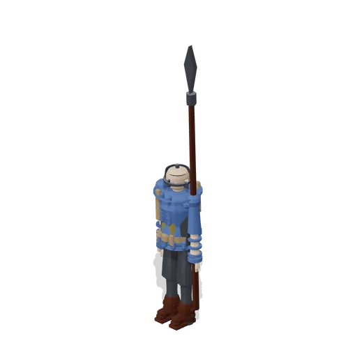City Guard With Spear (Fantasy MMO City And Townsfolk)