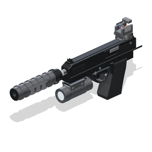 Long Slide Pistol, Suppressed (Mega Weapon Pack)