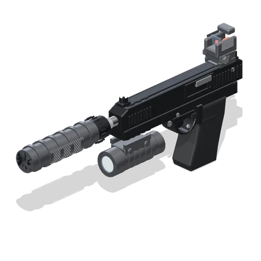 Long Slide Pistol, Suppressed (Mega Weapon Pack)