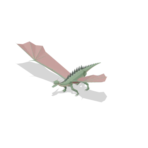 Western Dragon With Wings Spread (Dragons and Wyverns)