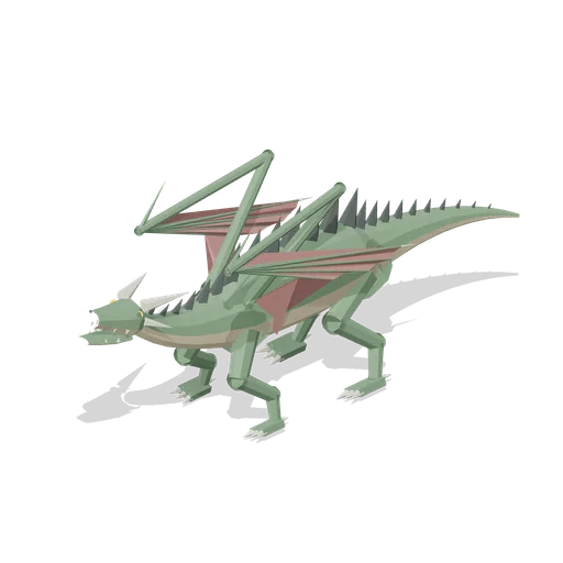Western Dragon Crouched Ready To Spring (Dragons and Wyverns)