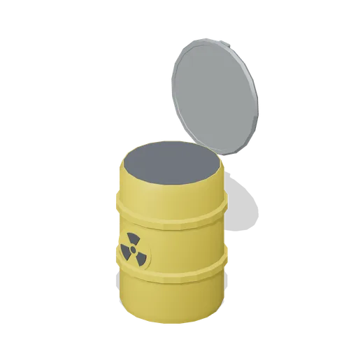 Waste Drum, Lid Open (Nuclear Power Station and Control Room)
