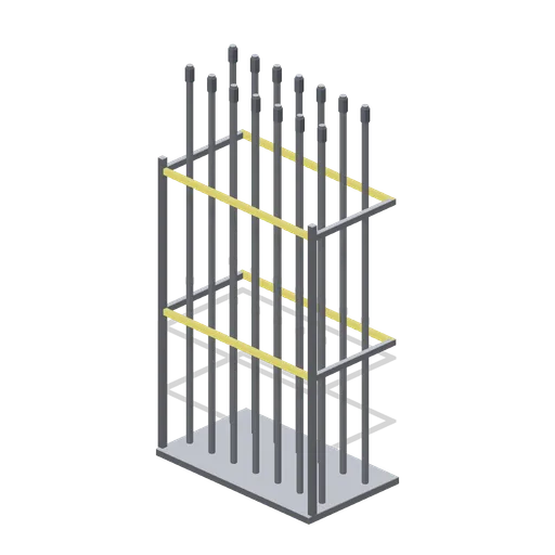 Setback pipe rack with stands (Offshore Oil Rig and Platform)