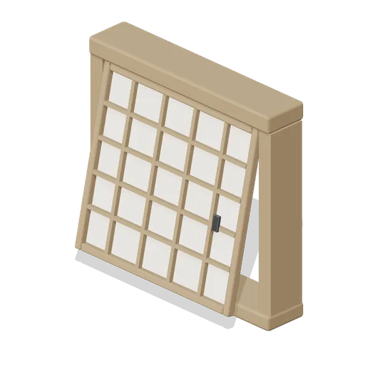 Lifting Lattice Window (Korean Hanok Village and Street)