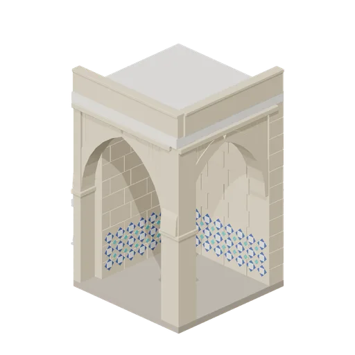 Courtyard Arcade Corner (Desert Mosque and Madrasa Courtyard)