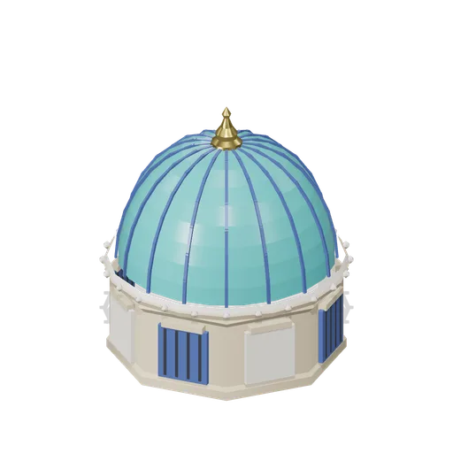 Glazed Dome On Drum Large (Desert Mosque and Madrasa Courtyard)