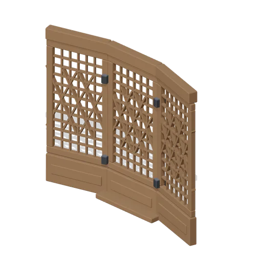 Folding Screen, Cane lattice (Desert Mosque and Madrasa Courtyard)