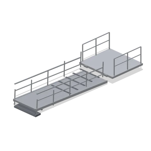 Gangway with hinged ramp, 8 m (Marina and Yacht Club)