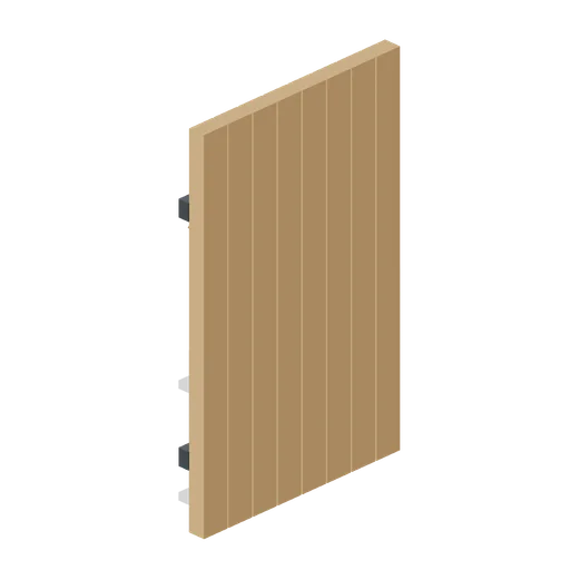 Timber Gate Single Open (Medieval Castle Construction)