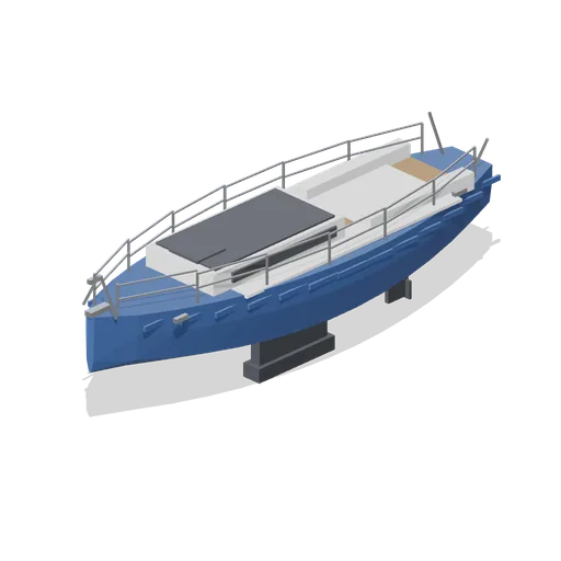 Sailing yacht hull, 9.6 m, navy (Marina and Yacht Club)
