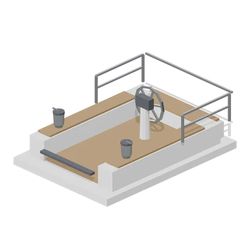 Sloop deck module with cockpit and wheel (Marina and Yacht Club)