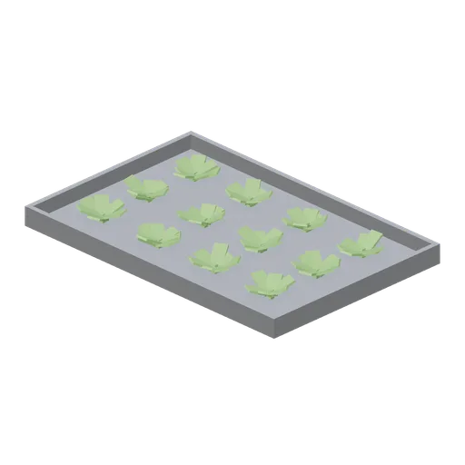 Grow tray, half grown (Vertical Farm and Hydroponics Tower)