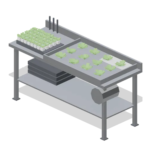 Transplanting bench (Vertical Farm and Hydroponics Tower)