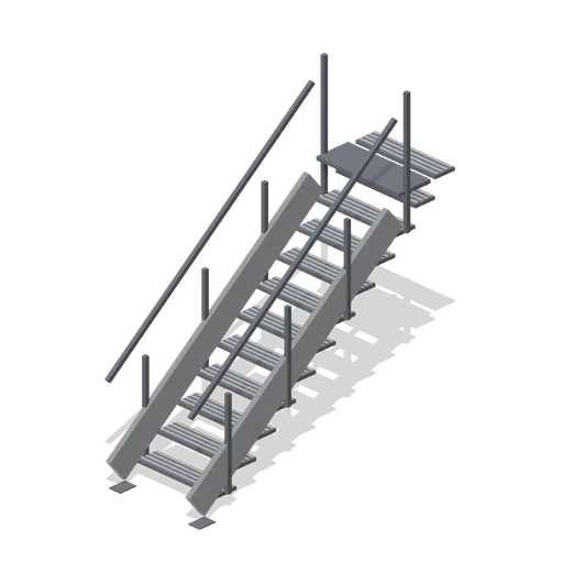 Mezzanine stair flight (Vertical Farm and Hydroponics Tower)