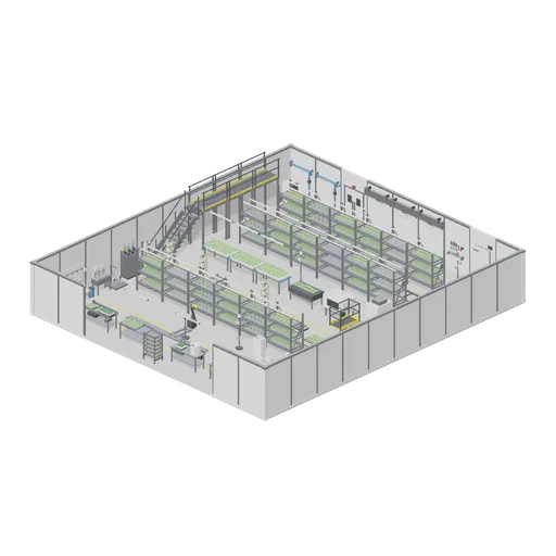 Vertical farm grow room and pack house (Vertical Farm and Hydroponics Tower)